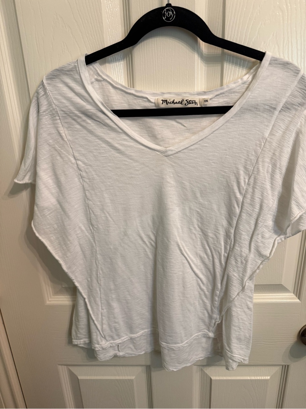 Michael Stars White V-Neck Short Sleeve Tee